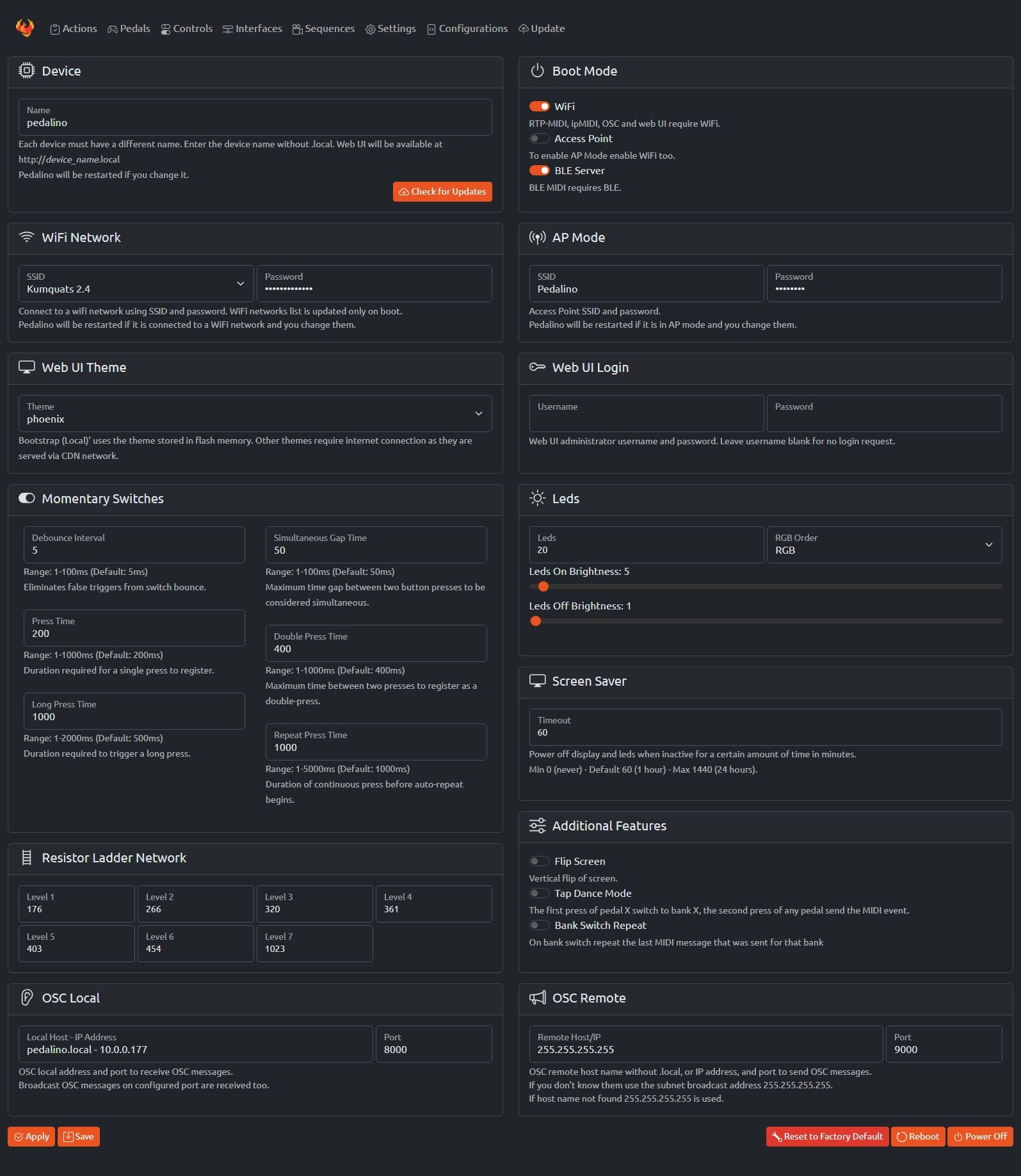 WEBUI OPTIONS 1